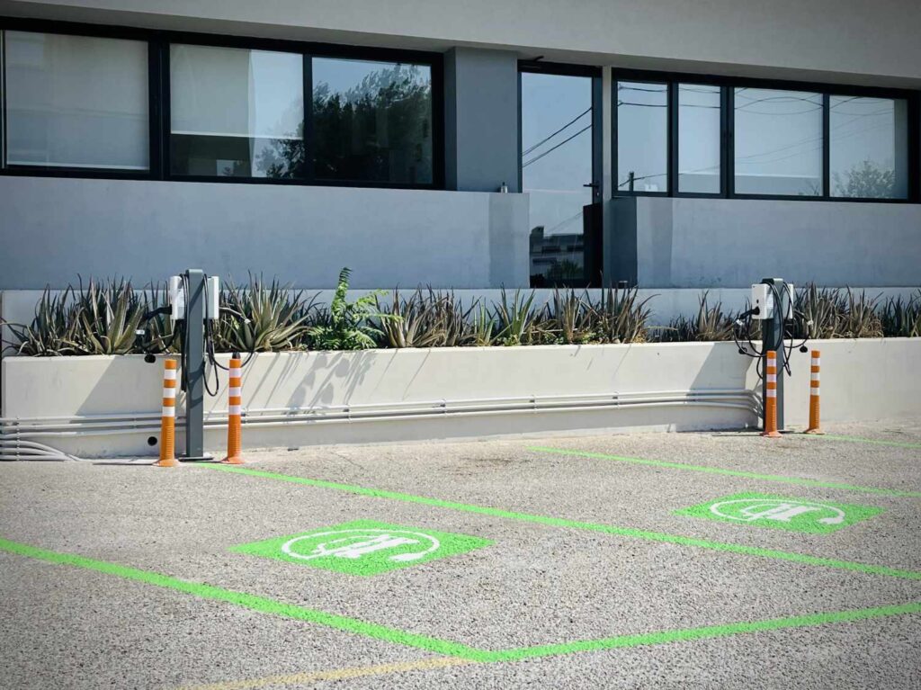 Parking with EV chargers